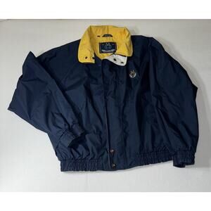 Vintage Members Only Jacket Windbreaker Navy Yellow‎ White Men’s Size XL